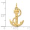 10K Yellow Gold Anchor Rope Charm Sailing Jewelry New 25 X 16mm